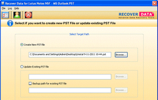 Recover Data for NSF to PST screenshot 1