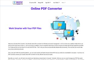 Homepage of MixPDFConverter showing available PDF conversion options.
