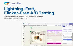 Demonstrates CustomFit.ai’s visual editor running flicker-free A/B tests, ensuring smooth page load and accurate experiment results without layout shifts.