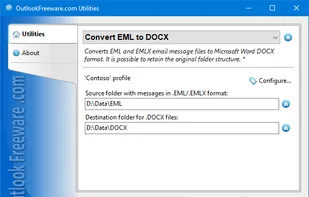 Convert EML to DOCX for Outlook screenshot 1