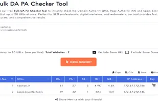 Demo for Bulk DA PA Checker Tool by GUESTPOSTLINKS