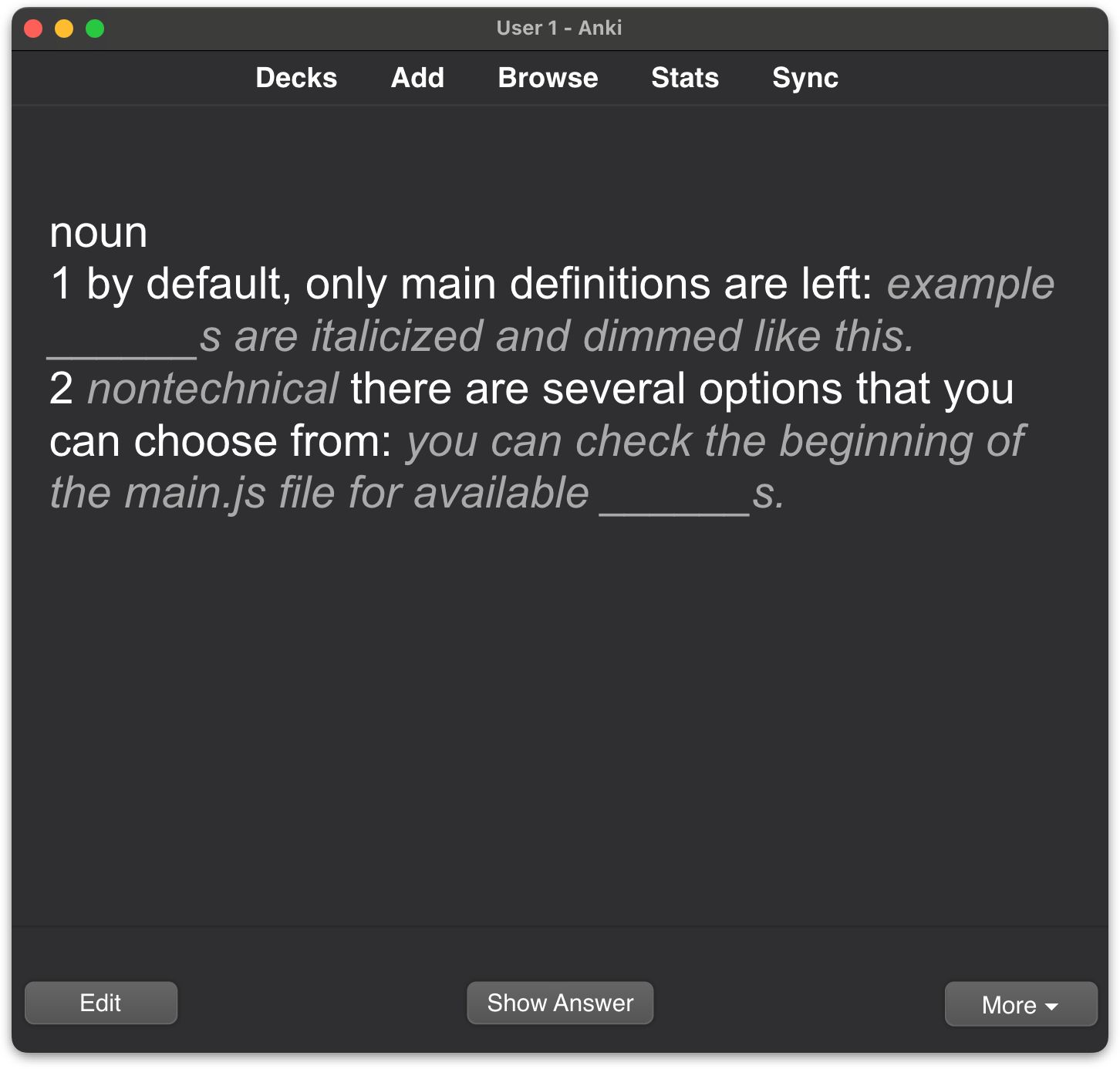 Dictionanki Create English Anki flashcards from macOS system Oxford