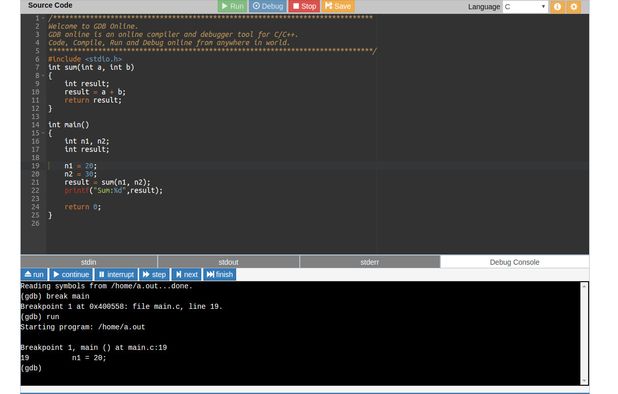 OnlineGDB: Com is an online compiler and debugger tool for C/C++ ...
