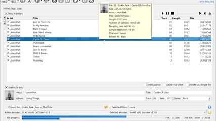 Main window converting FLAC files to MP3