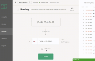 Add as many (cell/local/international) numbers to route to when someone dials in your number / extension