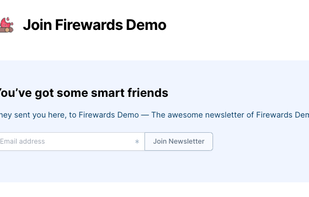 Invite friends widget to join and track referrals.