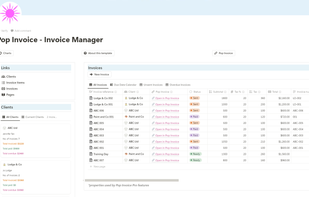 Pop Invoice's Notion Template