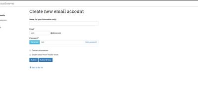 Create a user / mailbox