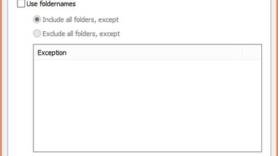 Configure Folder Filter: Foldernames