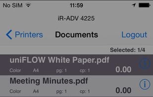 uniFLOW screenshot 3