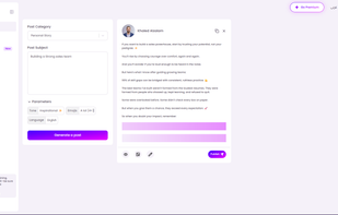 Create high-performing LinkedIn posts in seconds using Spiry’s AI-powered dashboard. Choose your topic, tone, and post format, then generate ready-to-publish content tailored to your personal brand eliminating writer’s block and saving hours of manual work.