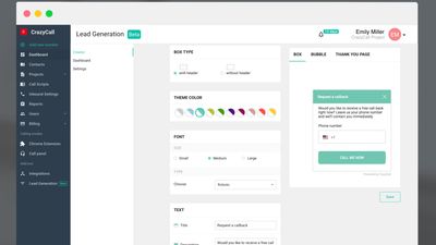 Lead generation widget which make it each for your web visitors to request a callback