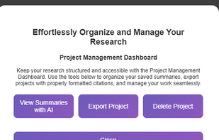 Project Management to track all your research.