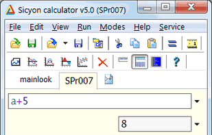 Sicyon calculator screenshot 1