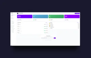 Web-based POS dashboard showing product management and order tracking in a clean, browser-based interface.