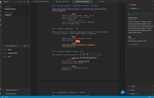 Screenshot of collaboration and comments feature in Clapperbie