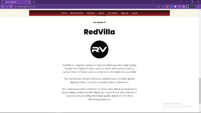 The following is an About Page (info about RedVilla)