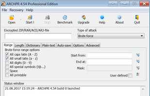 Advanced Archive Password Recovery screenshot 1