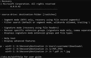 Windows File Recovery screenshot 1
