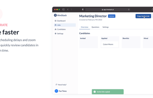 Hire faster
Forget scheduling delays and zoom fatigue - quickly review candidates in your own time.