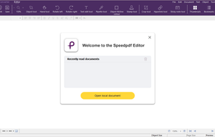 Interface displayed at startup