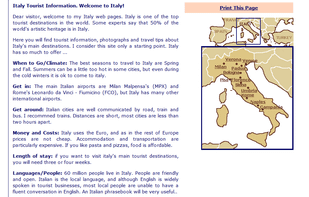 about Italy (May search other countries)