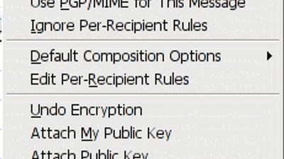 OpenPGP menu in compose window