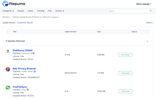 Filepuma.com Update Detector screenshot 1