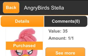 WishSimply mobile app. Guest view. Purchased item.