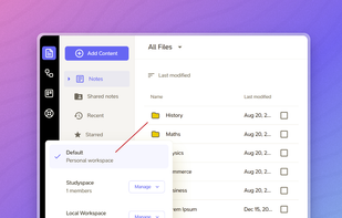 Elasticnote- workspaces