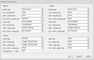Setting of Mouse Shortcut