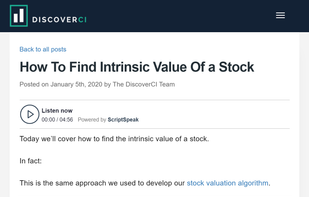 Example of ScriptSpeak on a third-party blog: discoverci.com 