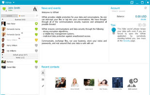 start page and recent contacts