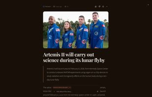 View when reading an article, showing image, title, quick summary, and full article body