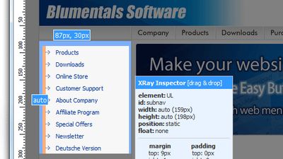 Click any element of your web page and X-Ray tells you what styles apply to the selected element