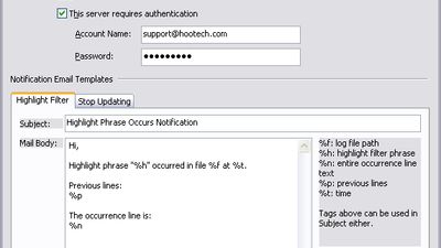 Notification Email Settings