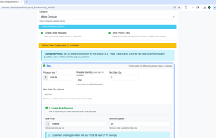 Storefront listing setup view