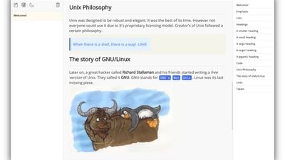Note taking with markdown