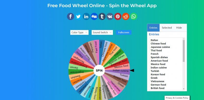 Fast Food Wheel - Wheel Spinner App