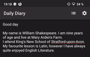 Daily Diary screenshot 1