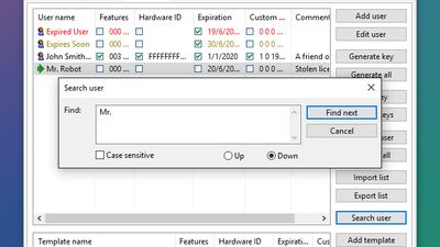 User finder