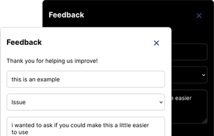 the web client feedback UI. compatible React, Svelte, Vue, Angular