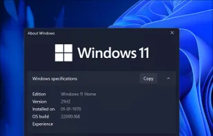 Winver UWP screenshot 1