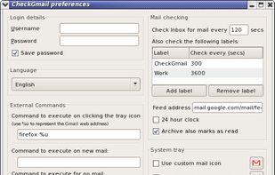 The preferences window (version 1.10) ...