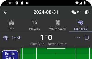 Manage game-time substitutions and stats