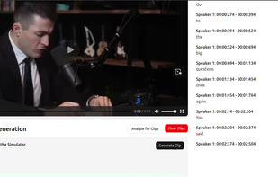 Get Transcription and AI segregated clips