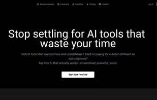 Screenshot of the landing page
