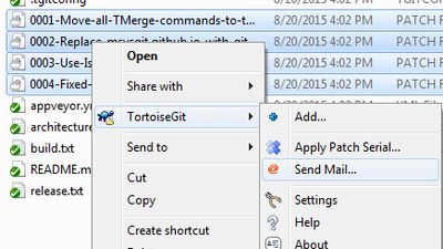 Tailored context menu for (ignored) .patch files