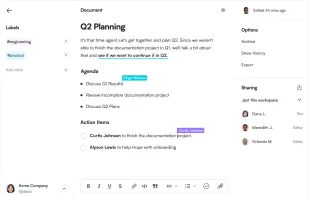Documents update in real-time and help your team collaborate on ideas