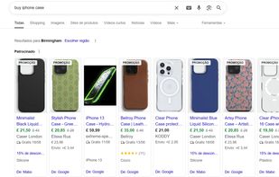 Search results in portuguese language